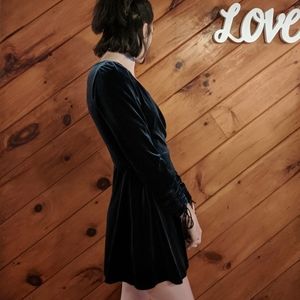 Blue velvet Urban Outfitters romper